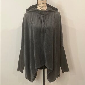 Calvin Klein Performance velour hooded sleeved oversized poncho pullover XL